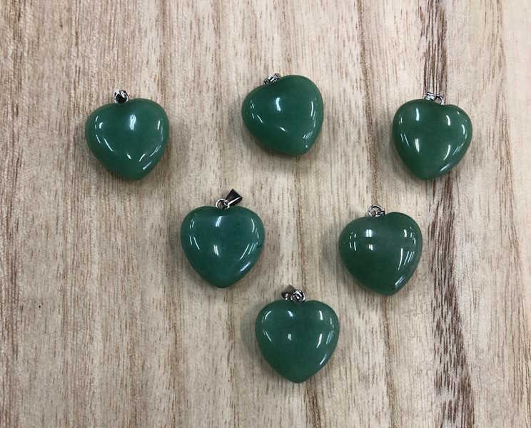 Colgante Corazón Cuarzo Verde 2 cm